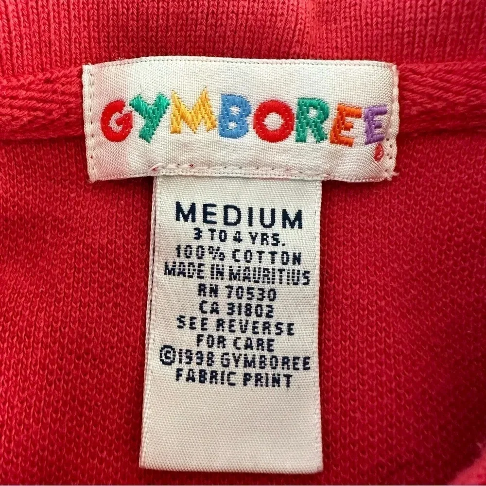 Vintage Gymboree Boys Medium 3-4 years Red Polo Shirt‎ Cotton Short Sleeve 1998